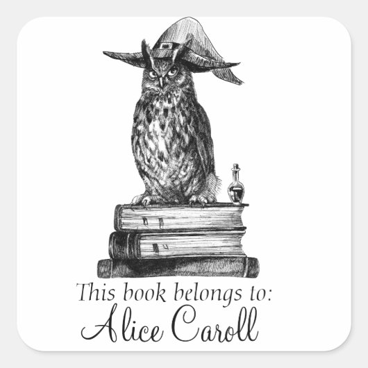 Hexenmeisterowule Quadratischer Aufkleber (Vorderseite)