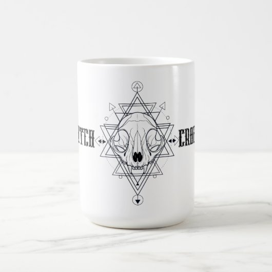 Hexenmeisterschaft Bull Skull Halloween Kaffeetasse (Mittel)