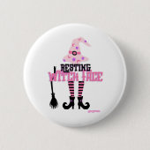 Hexenmeisterversatz Halloween Button (Vorderseite)