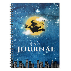 Hexenmondlicht-liniertes Journal-Spiralheft  Notizblock