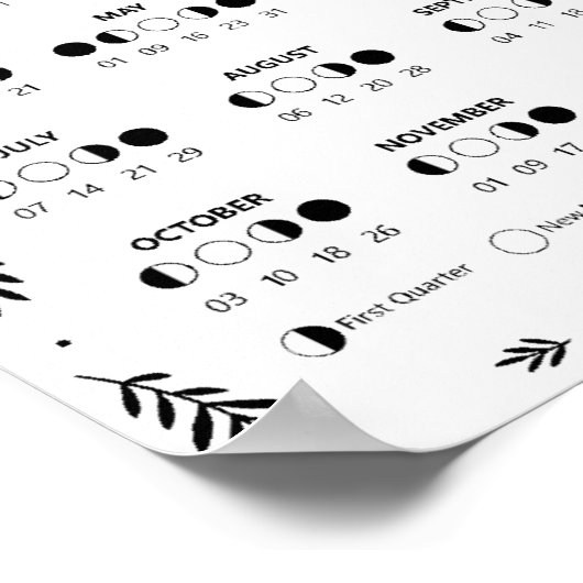 Hexenmoth-Teufels-Kalender Mondkalender Poster (Ecke)