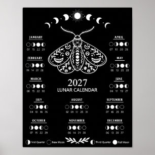 Hexenmoth Zauber Mondkalender 2027 Kalender Poster