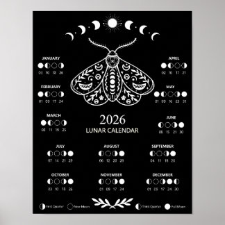Hexenmoth-Zeltalunar-Mondkalender Poster