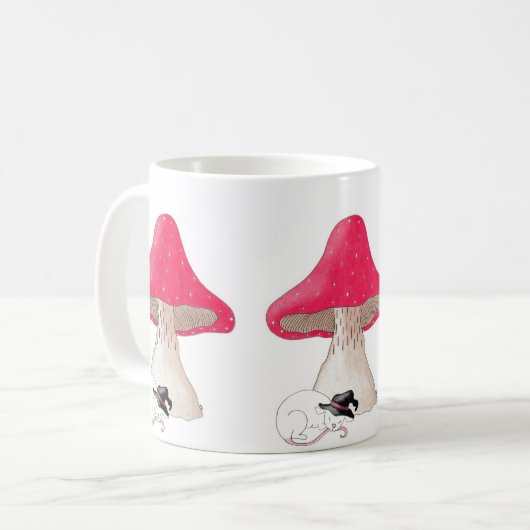 Hexenmuskelschlafen unter Toadstool-Tasse Kaffeetasse (Vorderseite Links)