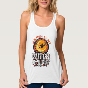 Hexenmutter Hund bei Nacht Vintage Halloween-Shirt Tank Top