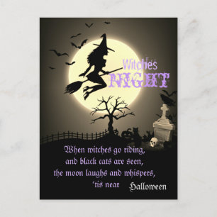 Hexennacht, Halloween Postkarte