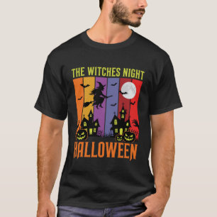 Hexennacht Halloween Spukhaus Vektor T-Shirt