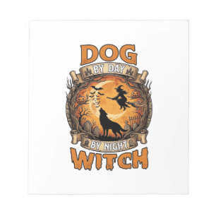 Hexennacht Halloween Wolf Mond Fledermäuse_1 Notizblock