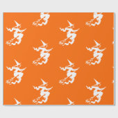 Hexenorange-Silhouette Geschenkpapier (Flach)