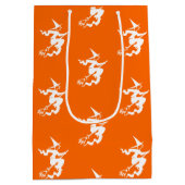 Hexenorange-Silhouette Mittlere Geschenktüte (Rückseite)