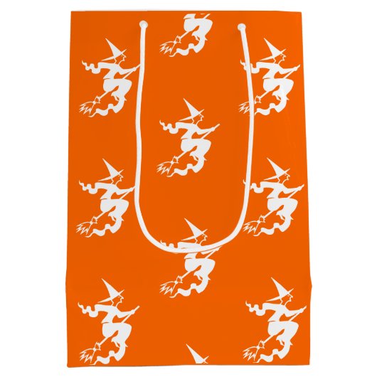 Hexenorange-Silhouette Mittlere Geschenktüte (Rückseite)