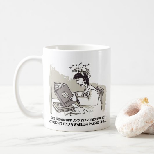 Hexenpapagei rechte Hand Tasse (Mit Donut)