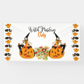 Hexenparkplatz nur Halloween Pumpkins Ghost Spooky Banner (Horizontal)