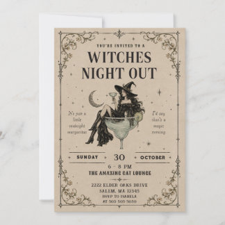 Hexenparty im Vintage-Stil Halloween-Party Einladung
