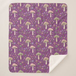 Hexenpflaume Lila Pilze Gothic Forestcore Luxus Sherpadecke