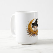 Hexenpilz-Mond - Honigwaben-Boho Kaffeetasse (Vorderseite Links)