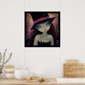 Hexenplakat mit leuchtenden Augen Fantasy-Kunst Poster (Küche)