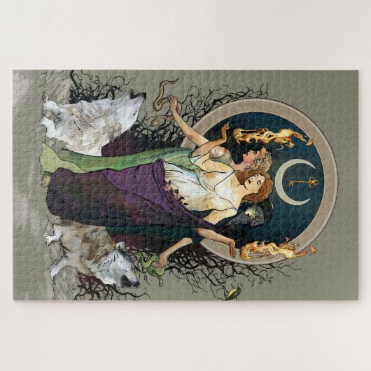 Hexenpuzzle - Hecate - Moon Goddess Puzzle (Horizontal)
