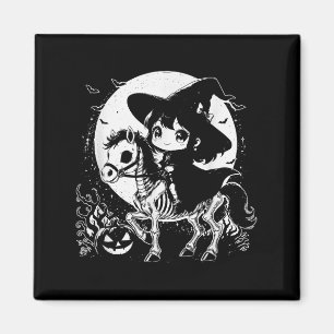 Hexenreitpferd Skelett Niedliches Spooky Halloween Magnet