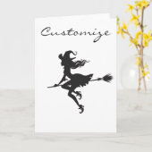 Hexenriding Broom Halloween Thunder_Cove Karte (Gelbe Blume)