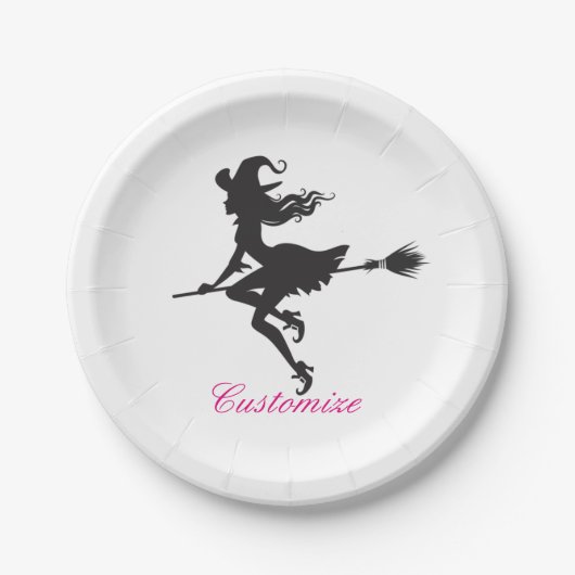 Hexenriding Broom Halloween Thunder_Cove Pappteller (Vorderseite)
