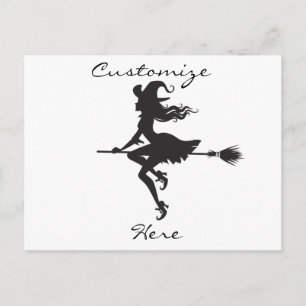 Hexenriding Broom Halloween Thunder_Cove Postkarte