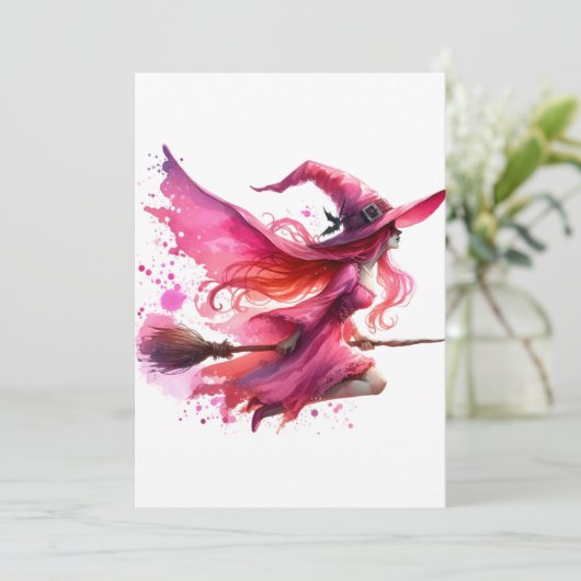 Hexenrosa Einladung (Stehend Vorderseite)