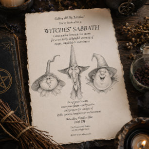 Hexensabbat Halloween Einladung
