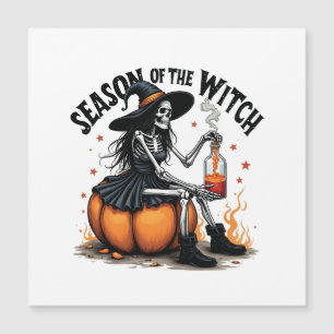 Hexensaison Grusel Halloween Hexe  Magnetkarte