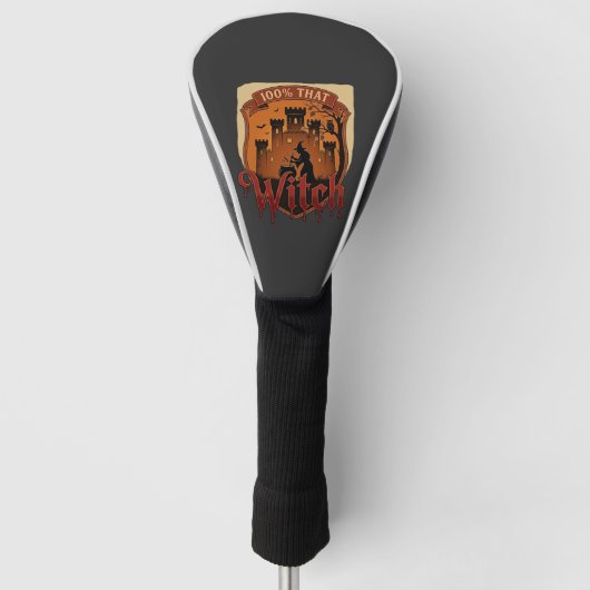 Hexenschloss Kessel Eule Fledermäuse_1 Golf Headcover (Vorderseite)