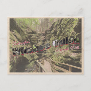 Hexenschlucht Wisconsin Vintage-Postkarte Postkarte