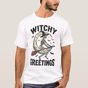 Hexenskelett Grafik Hexen Grüße Vintage Ha T-Shirt