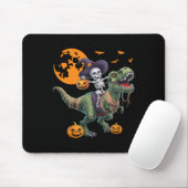 Hexenskelett reitet auf Dinosaurier T Rex Hallowee Mousepad (Mit Mouse)