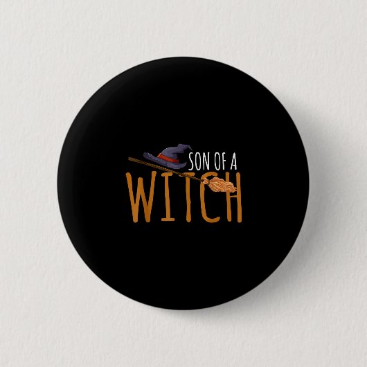 Hexensohn-Halloween-Hut Button (Vorderseite)