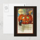 Hexenstab Halloween Postkarte (Vorne/Hinten)