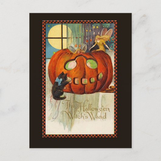 Hexenstab Halloween Postkarte (Vorderseite)