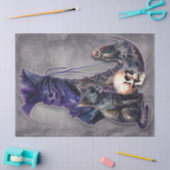 Hexenstiefel mit Eule und Katzendecoupage Seidenpapier (Basteln)