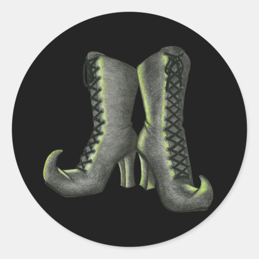 Hexenstiefel Runder Aufkleber (Vorderseite)