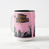 Hexenstunde Flüstert hellrosa Zweifarbige Tasse (Vorderseite Links)