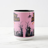 Hexenstunde Flüstert hellrosa Zweifarbige Tasse (Mittel)