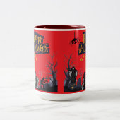 Hexenstunde Flüstert hellrot Zweifarbige Tasse (Mittel)