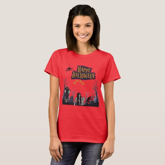 Hexenstunde Flüstert rot T-Shirt (Vorne ganz)