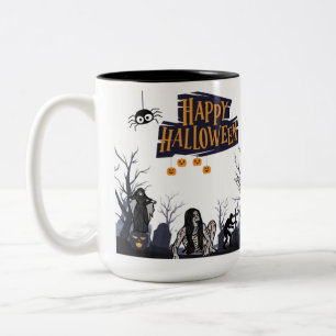 Hexenstunde Flüstert schwarz & weiß Zweifarbige Tasse