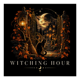 Hexenstunde Gothic Halloween Hexe Poster
