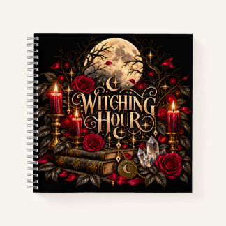 Hexenstunde Gothic Mond Rosen Spiralblock Notizblock