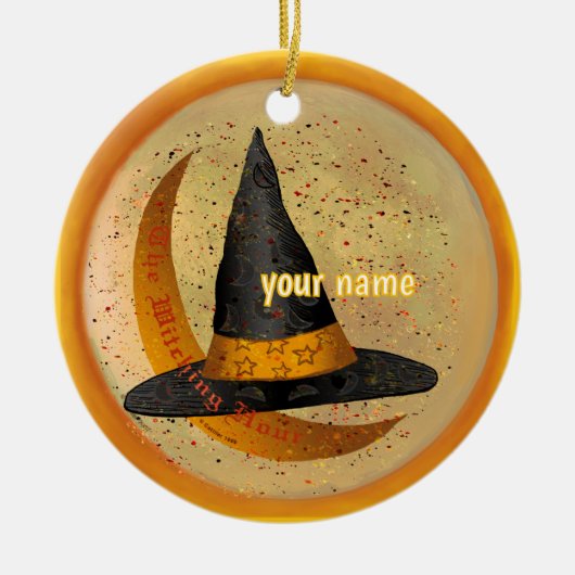 Hexenstunde-Hexenschmuck Keramik Ornament (Vorne)