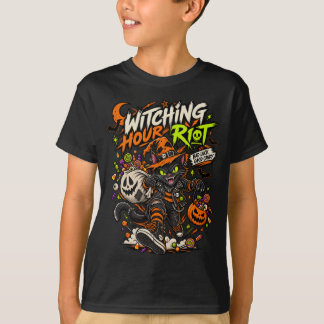 Hexenstunde Riot Punk Schwarze Katze Halloween T-S T-Shirt