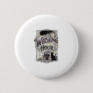 Hexenstunde Vintage Gravur Hexen Design_1 Button
