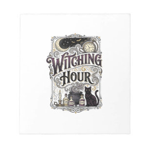 Hexenstunde Vintage Gravur Hexen Design_1 Notizblock
