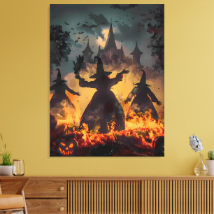 Hexenstunden-Ritual – Feuertanz der drei Schwester Leinwanddruck